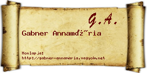 Gabner Annamária névjegykártya